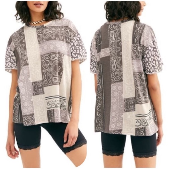 NWT Free People Clarity Bandanna Graphic Tee - Picture 3 of 5